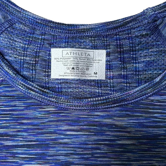 Athleta | Fastest Track Tee in Space Dye Blue, Size Medium - Picture 3 of 6
